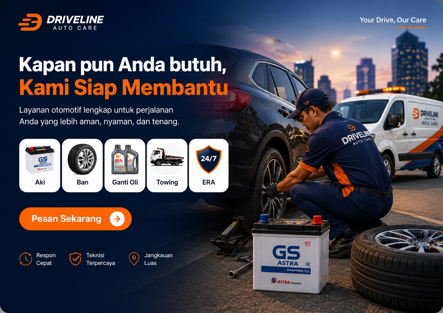 Teknisi Driveline Auto sedang menangani kendaraan